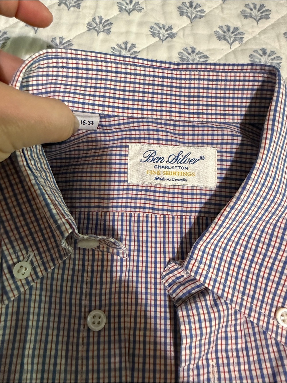 Ben Silver Men's Red & Blue Checked Button-Down Shirt